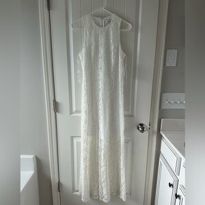 Elegant White Lace Maxi Dress